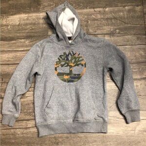 Timberland Gray Hoodie with Camo Logo